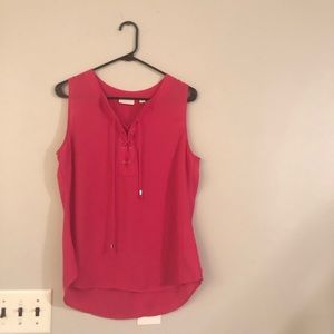 Beautiful silky pink semi sheer shirt